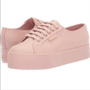 Superga Pink 2750 Leather Platform Sneakers